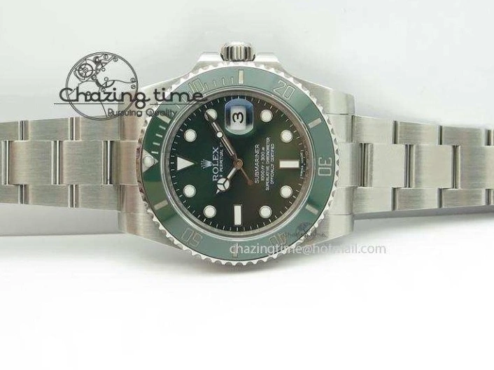 0404 TopPick Submariner 116610 LV Green Ceramic JF 1:1 Best Edition On SS Bracelet SA3135 V 3974